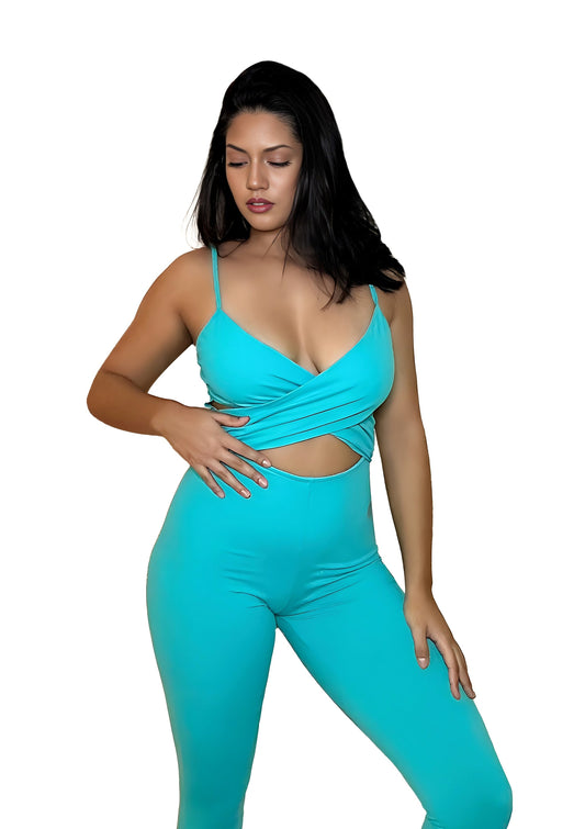 Aqua Crisscross Bodysuit