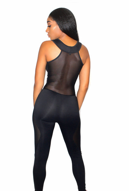 Black Mesh Bodysuit